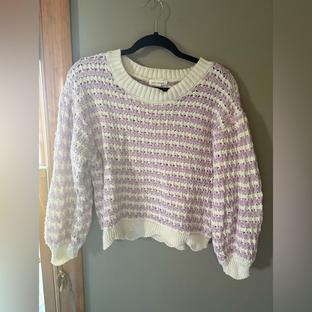 Blu Pepper Women's Sweater - Lavender and Cream